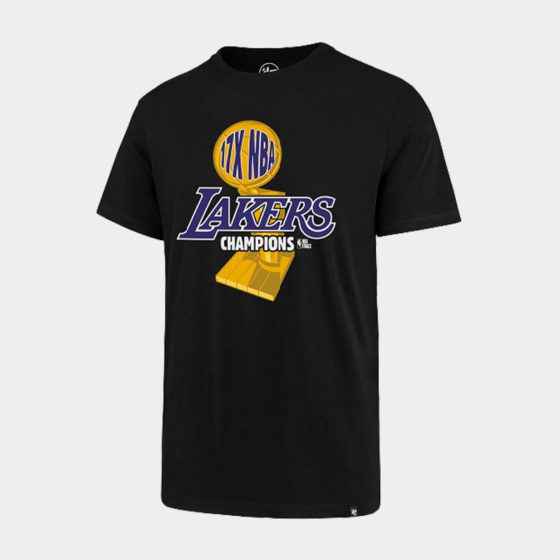 Men's Los Angeles Lakers NBA 2020 17X Finals Champions Black Basketball T-Shirt VAV5083SF